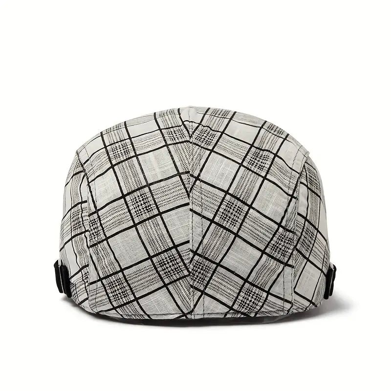 Zared - Állítható Vintage Kockás Beret Sapka