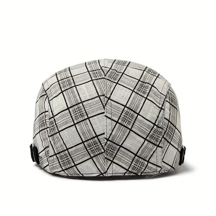 Zared - Állítható Vintage Kockás Beret Sapka