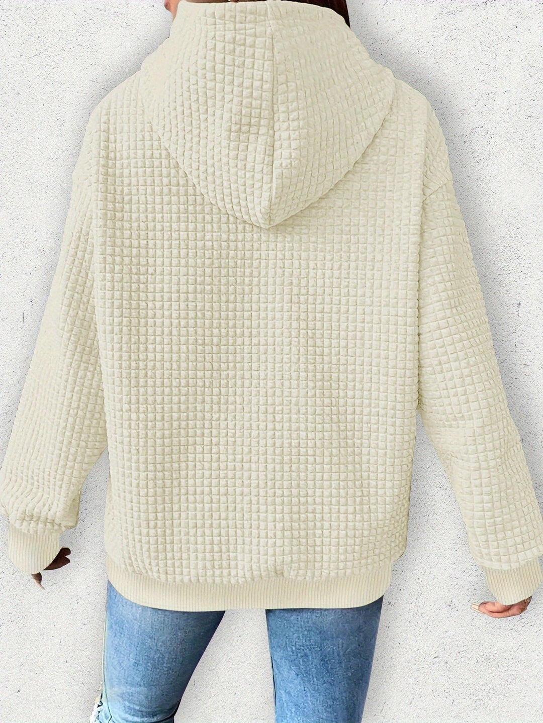 Urmela – Alkalmi Poliészter Kapucnis Pulóver Zsebekkel