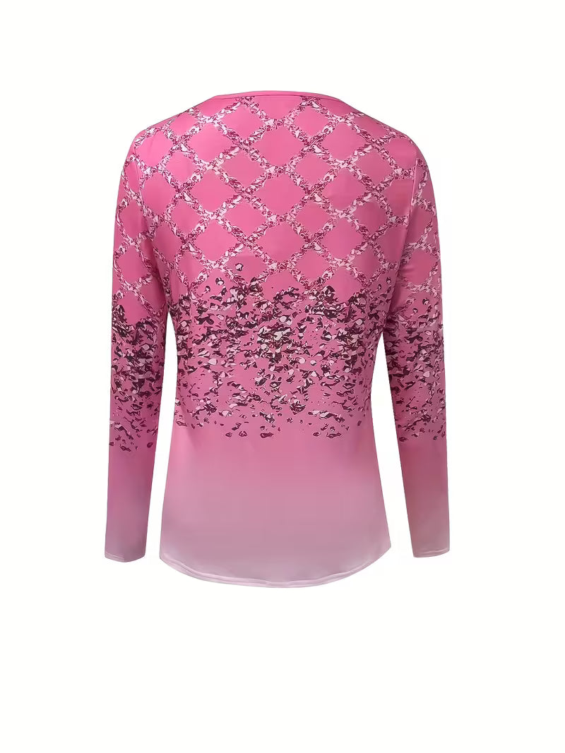 Karita - Alkalmi V-Nyakú, Hosszú Ujjú Blúz