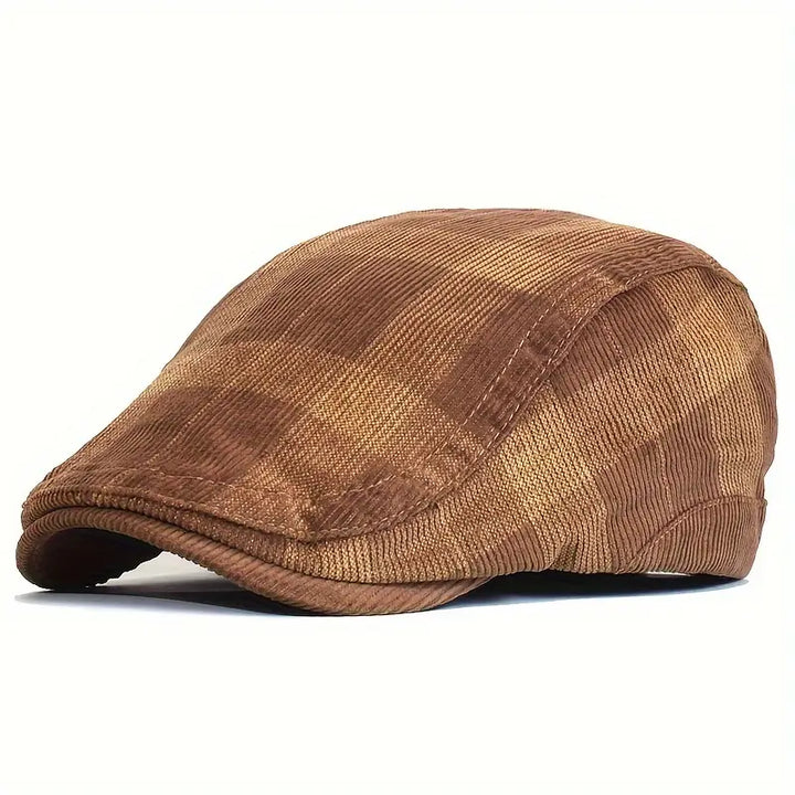 Enriko - Vintage Kockás Pamut Beret Sapka