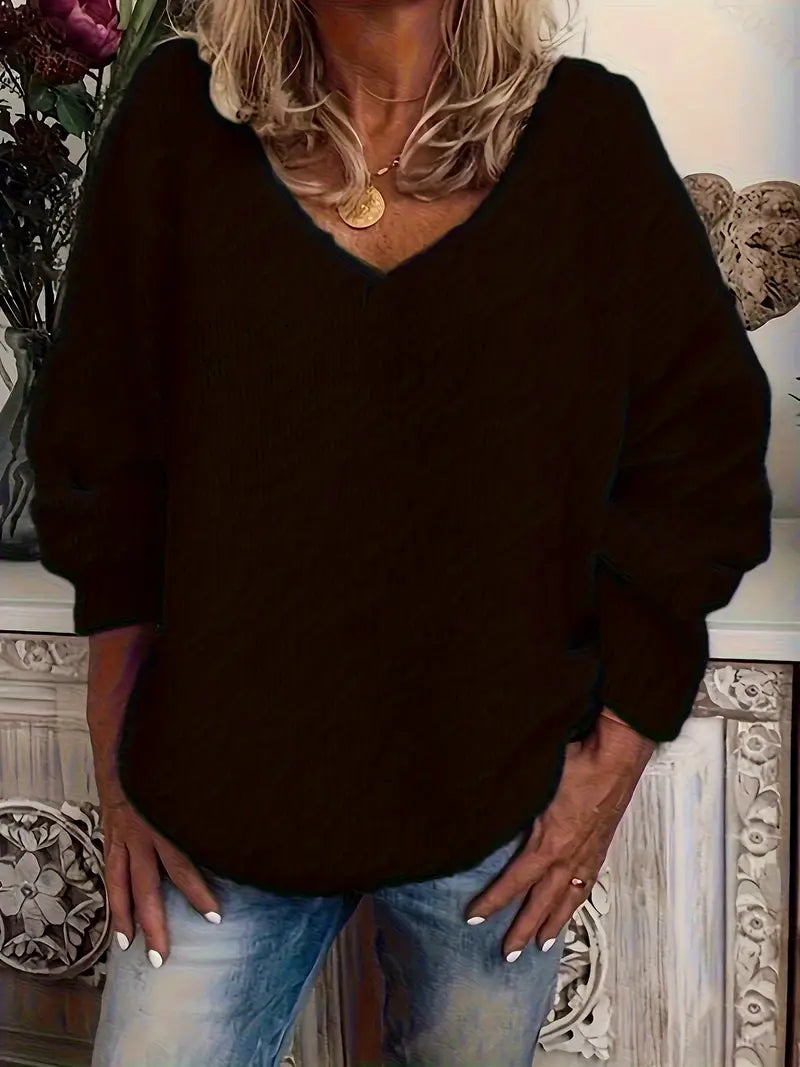 Schmidt – V-nyakú Alkalmi Hosszú Ujjú Pulóver