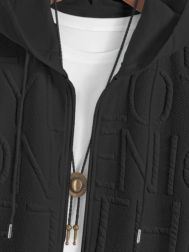 Henryk - Elegáns Rövid Ujjú Kapucnis Cipzáras Pulóver