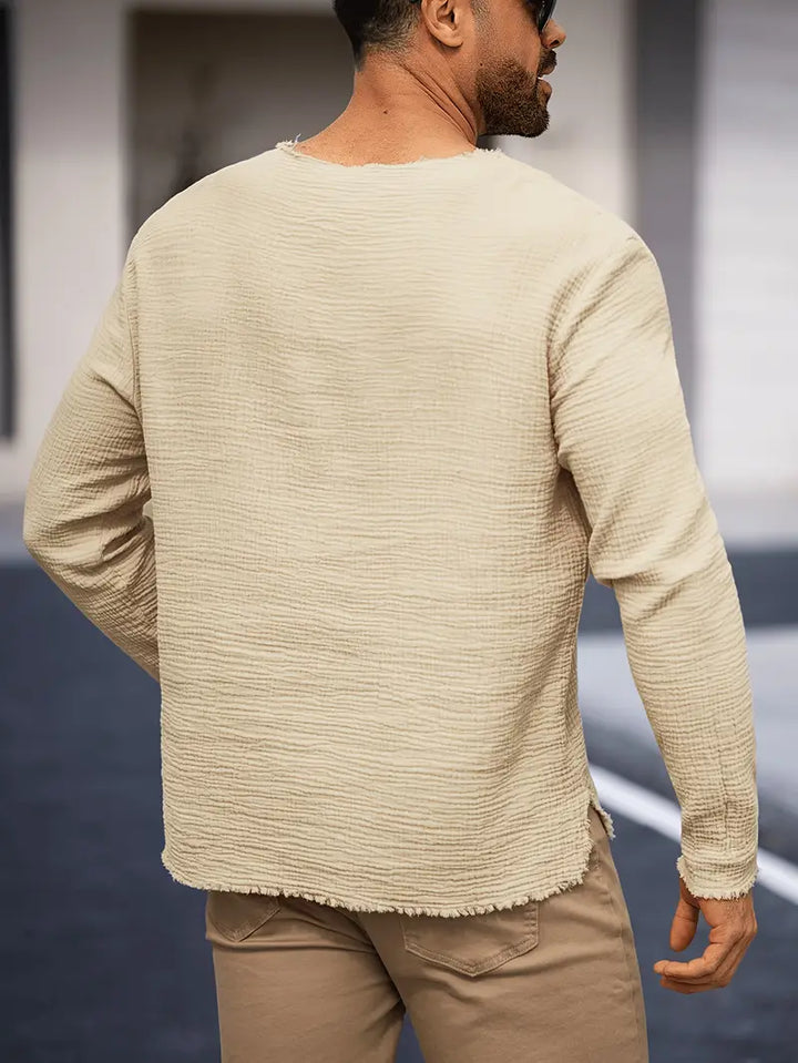 Demetrio - Kényelmes Hosszú Ujjú Ing V-Nyakkivágással