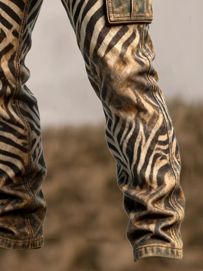 Duckett – Vintage Zebramintás Többzsebű Nadrág