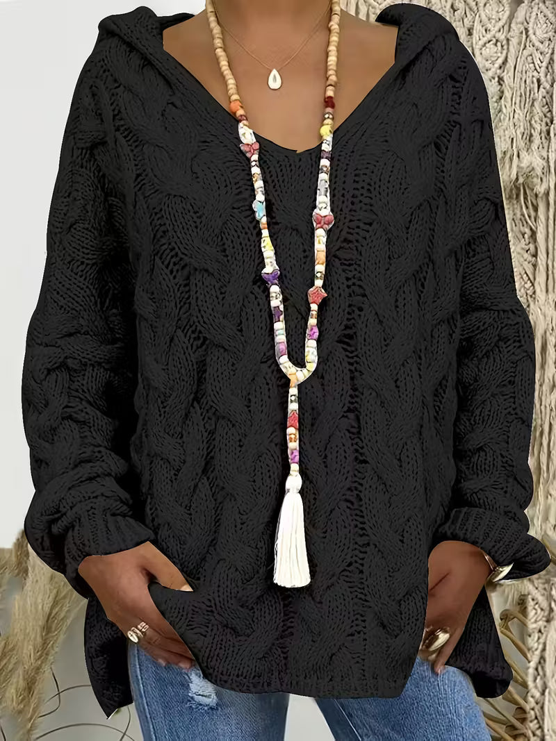 Hailee - Alkalmi Hosszú Ujjú Kötött Pulóver