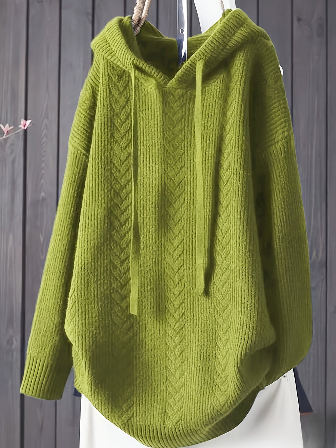 Genivee – Alkalmi Hosszú Ujjú Kötött Kapucnis Pulóver