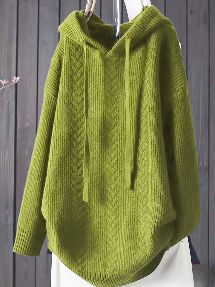 Genivee – Alkalmi Hosszú Ujjú Kötött Kapucnis Pulóver