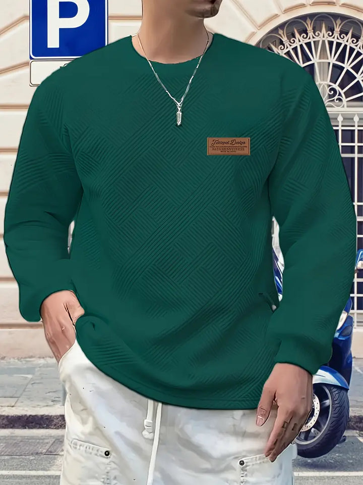 Malinga – Hosszú Ujjú Alkalmi Geometrikus Mintás Pulóver