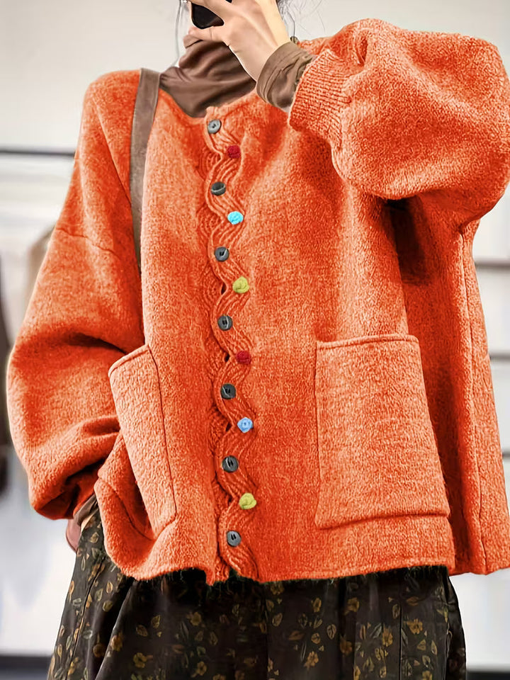 Kynza - Oversize Kardigán Színes Gombokkal Elöl