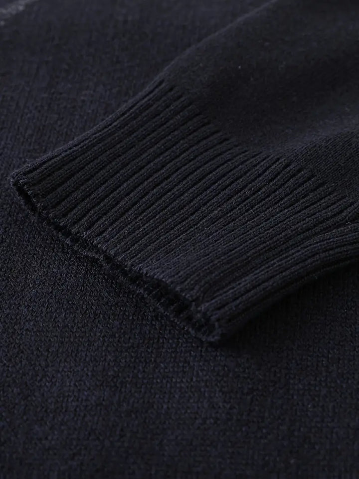 Yoann - Negyed Zipzáras Kötött Pulóver