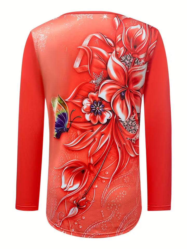 Ljiljana - Divatos Virágmintás Felső