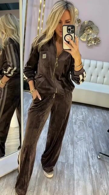 Laoise - Csíkos Szegélyű Kordbársony Melegítőruha