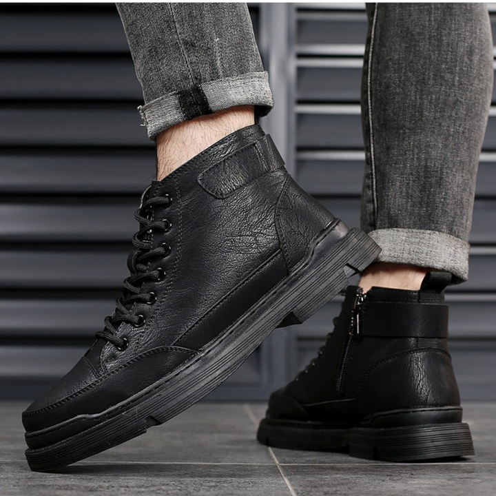 Patterson - Fűzős Bőr Bokacsizma