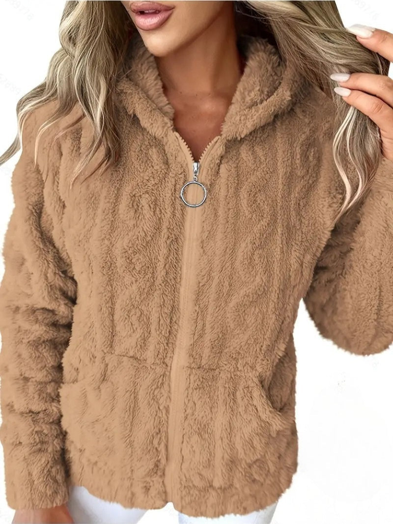 Ganka - Hosszú Ujjú Kapucnis Cipzár Pulóver