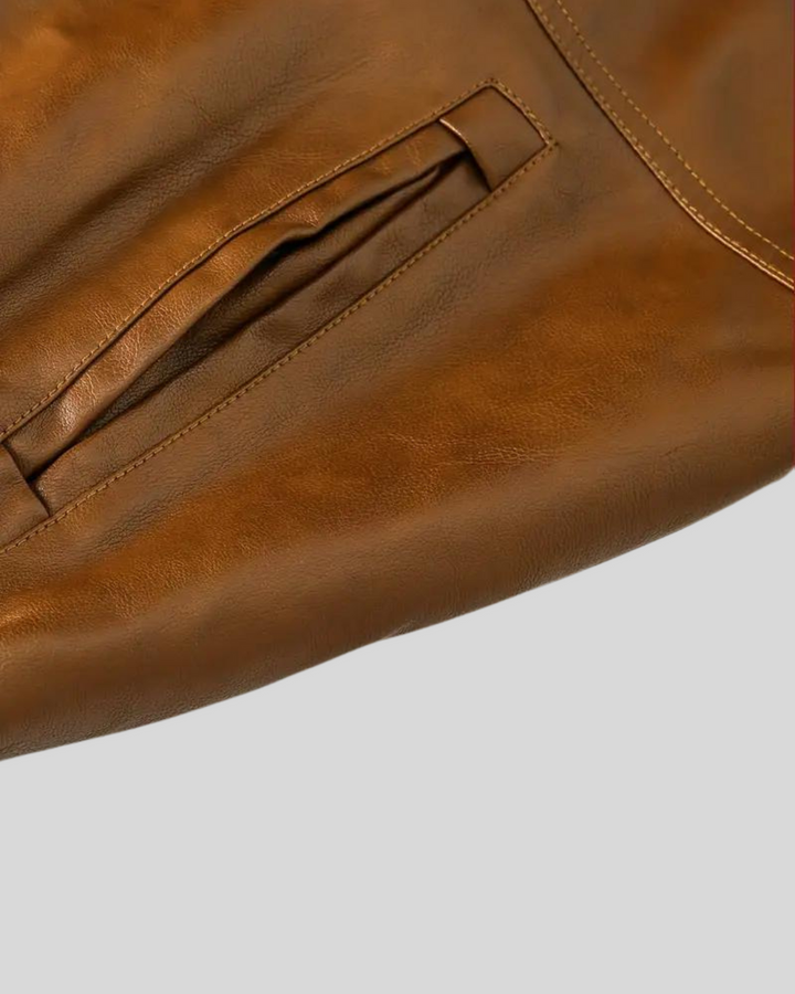 Davor - Kapucnis Bőrdzseki Dupla Cipzárral