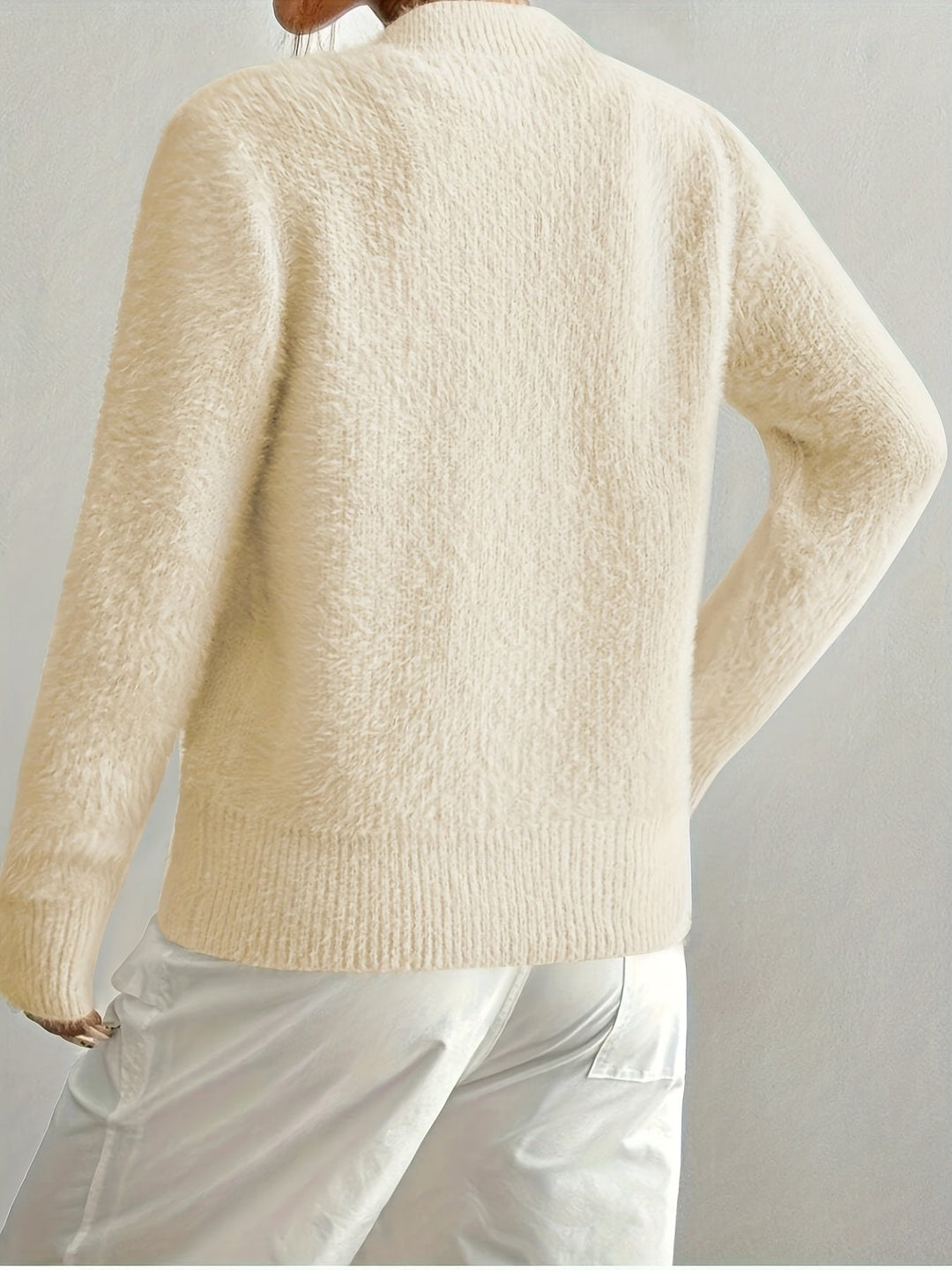 Smelissa – Szív Gombos Hosszú Ujjú Kötött Kardigán