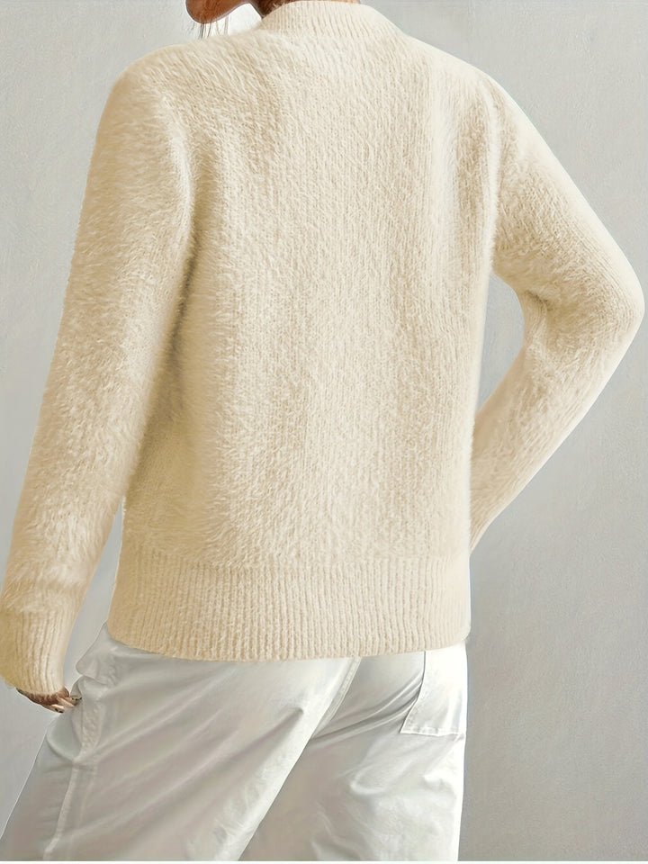 Smelissa – Szív Gombos Hosszú Ujjú Kötött Kardigán