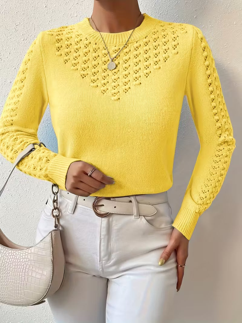 Shannen - Hosszú Ujjú Kötött Pulóver