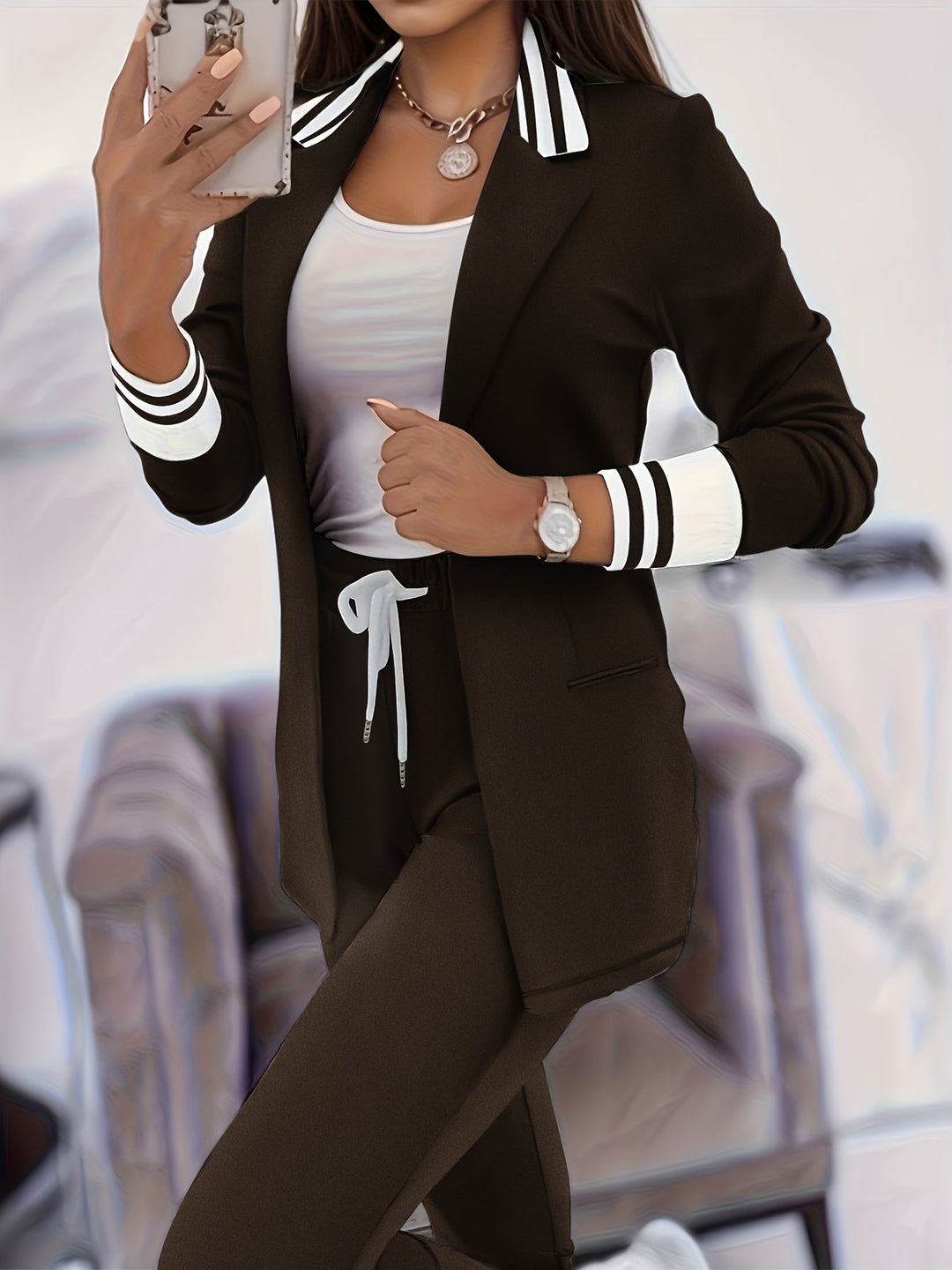 Ingelore - Divatos Csíkos Kétrészes Szett