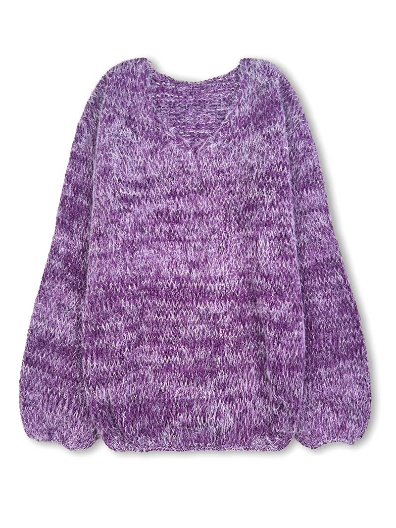 Lital - Elegáns Puha Pulóver V-nyakkivágással