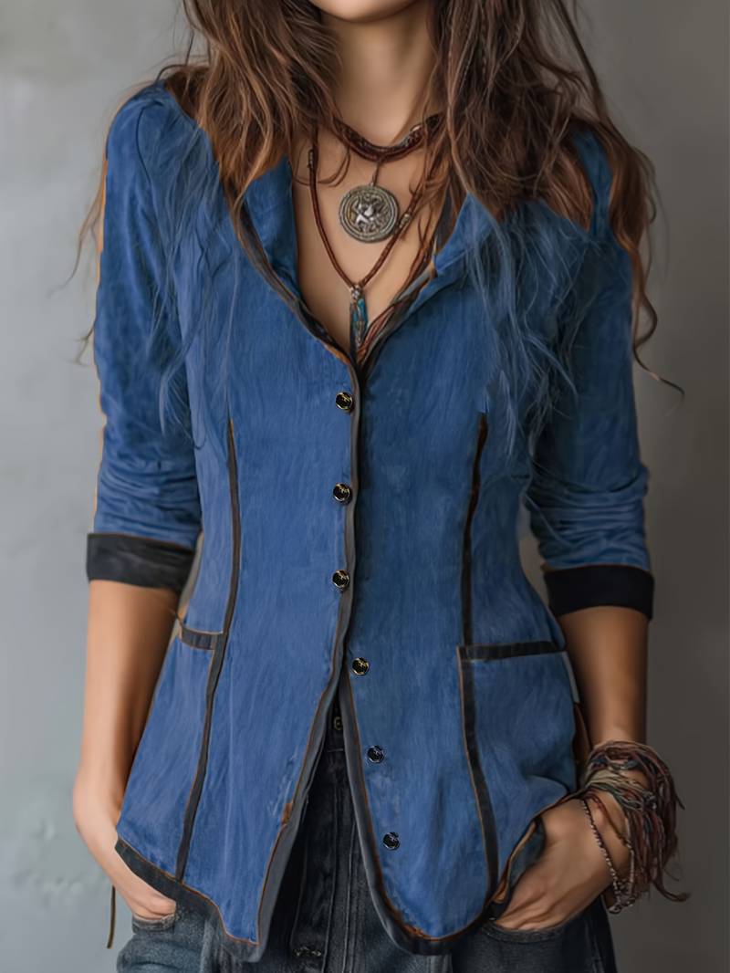 Yaara - Vintage Kapucnis Kabát Hosszú Ujjú