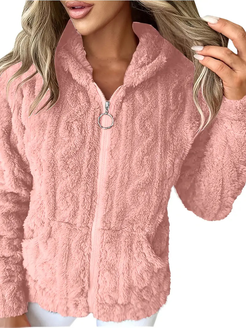 Ganka - Hosszú Ujjú Kapucnis Cipzár Pulóver