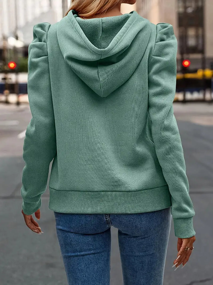 Nandita - Lélegző Hosszú Ujjú Kapucnis Pulóver