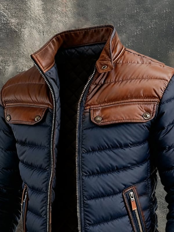 Patrice – Meleg Színű Blokkos Kültéri Kabát