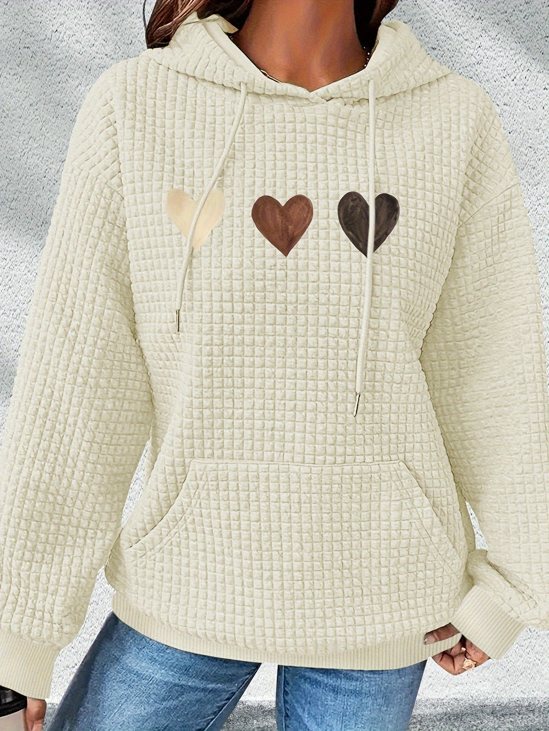 Urmela – Alkalmi Poliészter Kapucnis Pulóver Zsebekkel