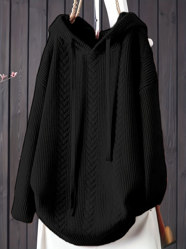 Genivee – Alkalmi Hosszú Ujjú Kötött Kapucnis Pulóver