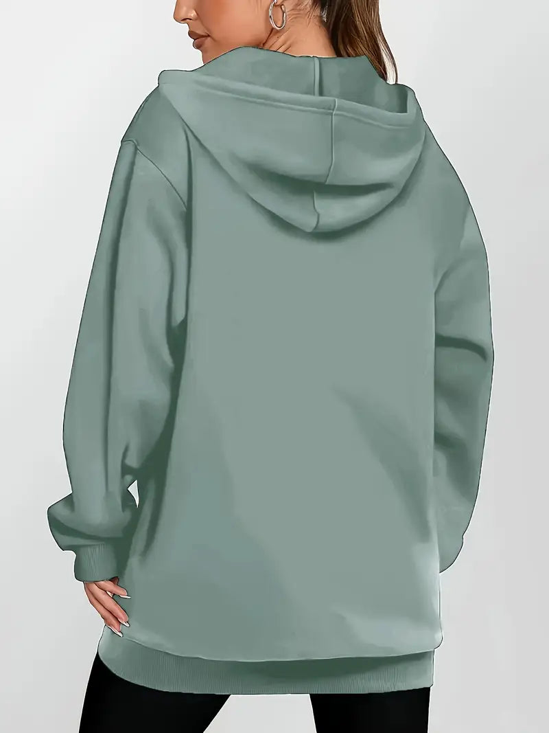 Angeleen - Geometrikus Mintás Kapucnis Kabát Cipzárral