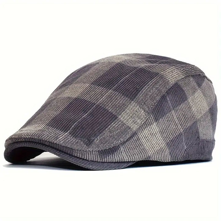 Enriko - Vintage Kockás Pamut Beret Sapka
