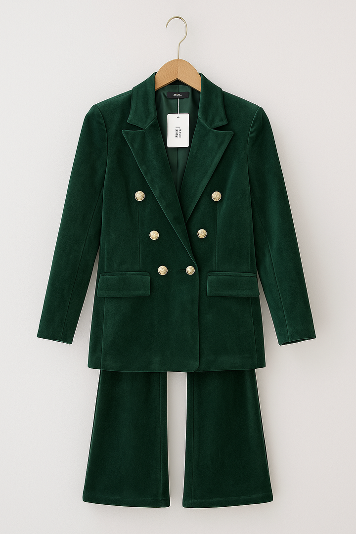 Dimitra – Bársonyos Kétsoros Blézer Szett