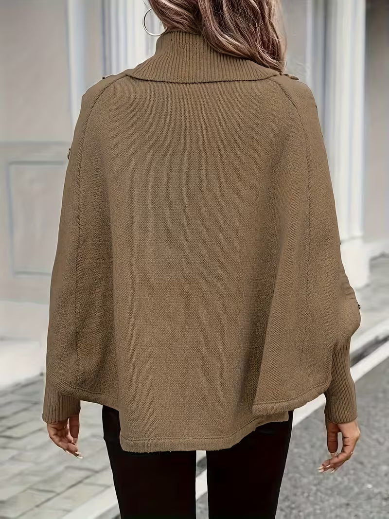 Lolana - Magas Nyakú Pulóver Csavart Stílussal