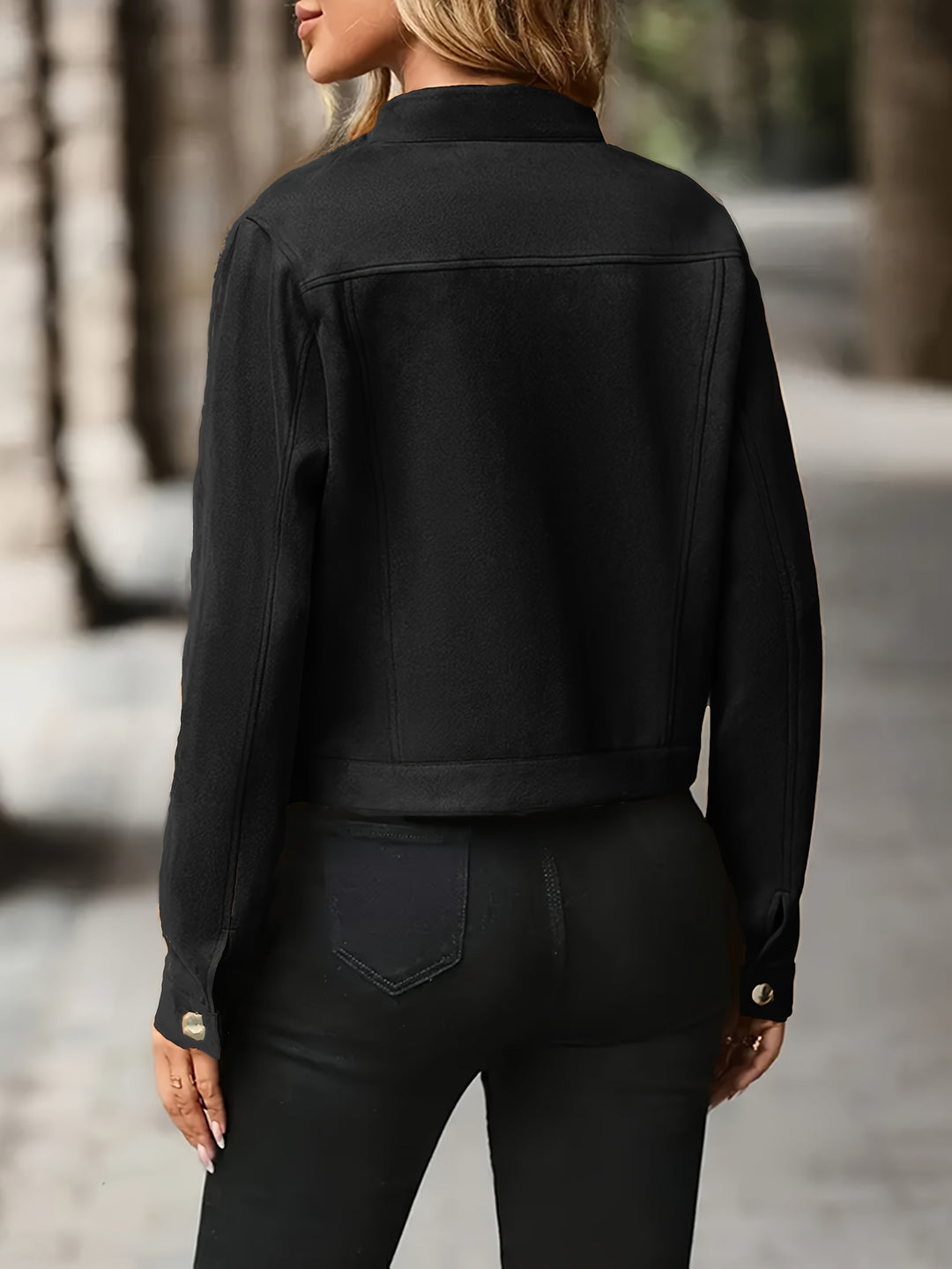 Slavica - Vintage Hosszú Ujjú Kabát Elülső Gombokkal