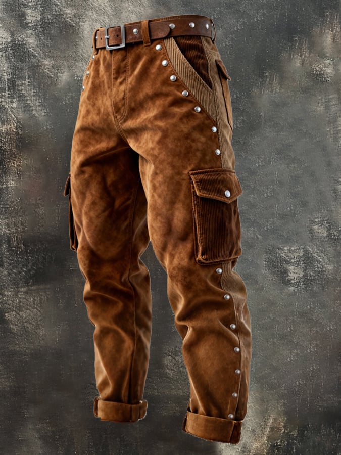 Curran – Vintage Kültéri Kaland Kordbársony Varrású Rojtos Nadrág