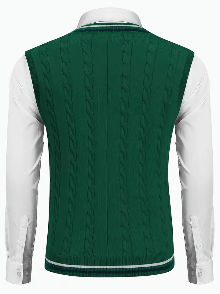 Duane - Ujjatlan, V Nyakú Kötött Pulóver