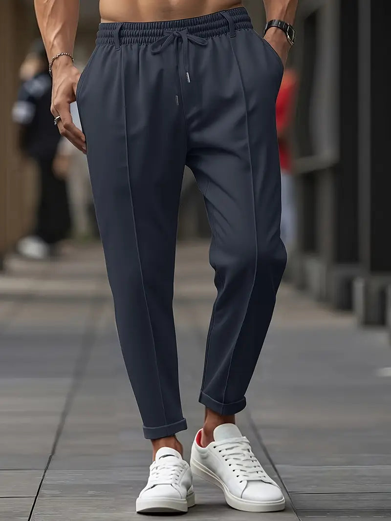 Crawford - Alkalmi Karcsúsított Nadrág Rugalmas Derékrésszel