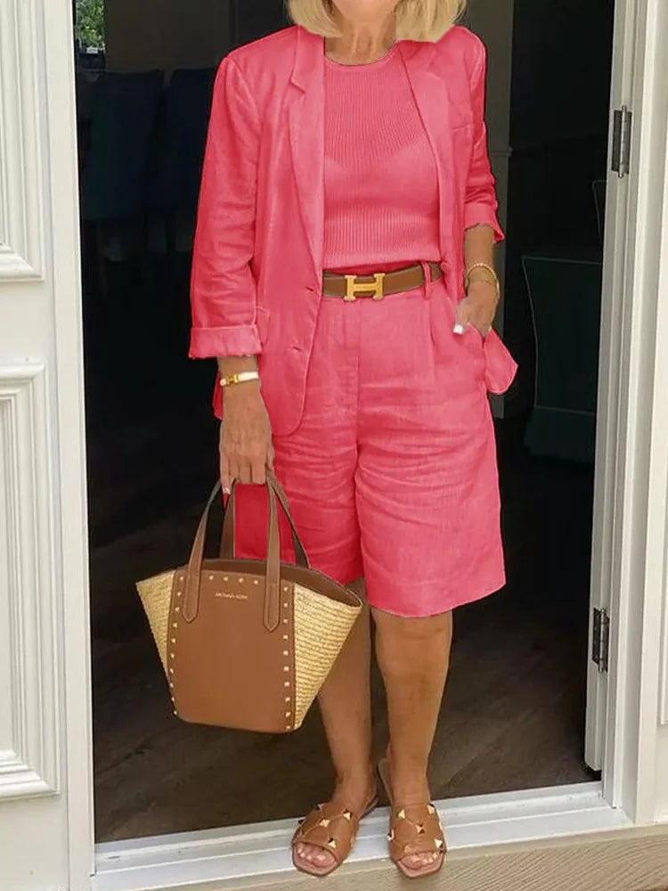 Leontina - Alkalmi Blézer Es Rövidnadrág Szett