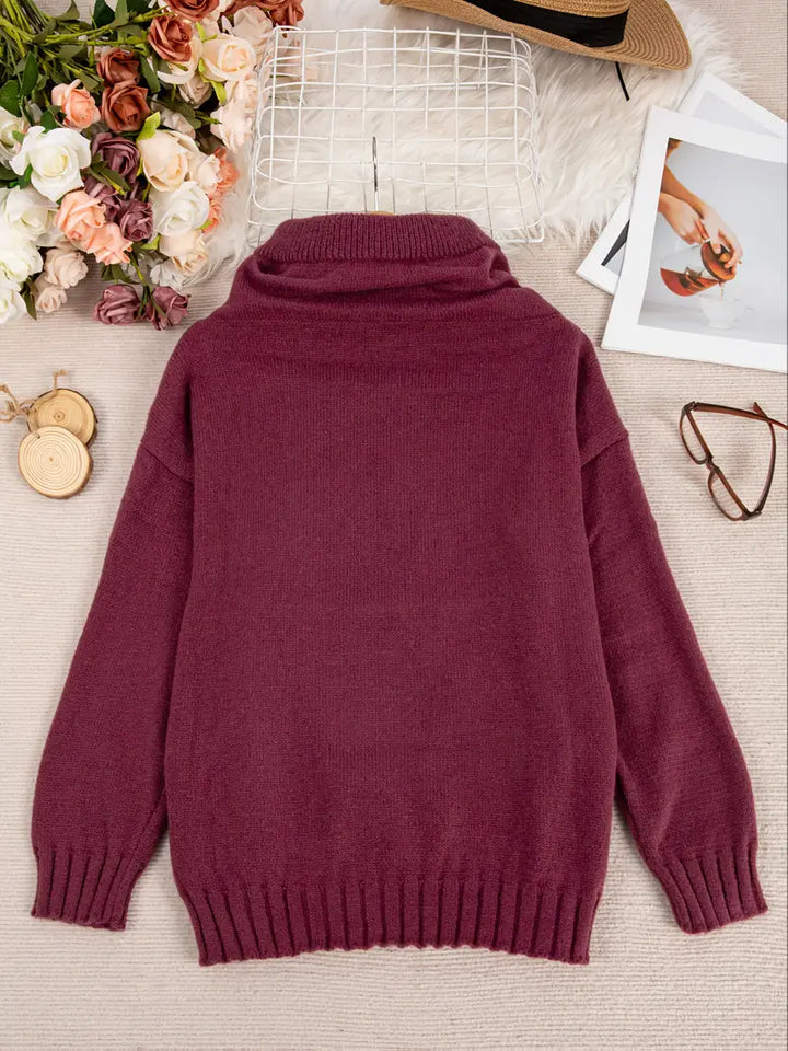 Natala - Kötött Pulóver Kenguruzsebbel