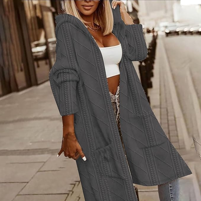 Cytheria - Hosszú, Kötött Kapucnis Kardigán