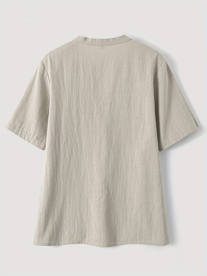 Sharron - Elegáns V-Nyakú Blúz Gombokkal