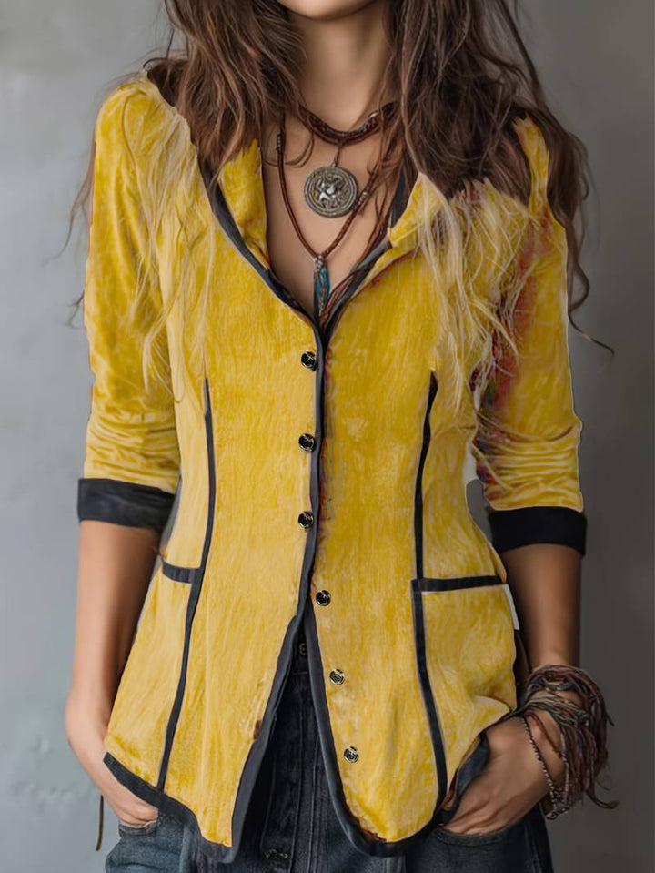 Yaara - Vintage Kapucnis Kabát Hosszú Ujjú