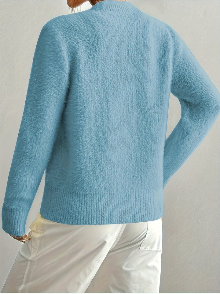 Smelissa – Szív Gombos Hosszú Ujjú Kötött Kardigán