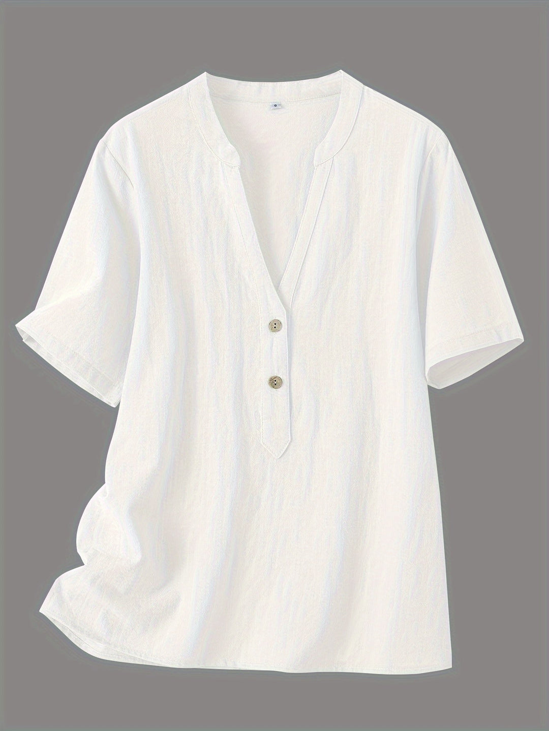 Sharron - Elegáns V-Nyakú Blúz Gombokkal