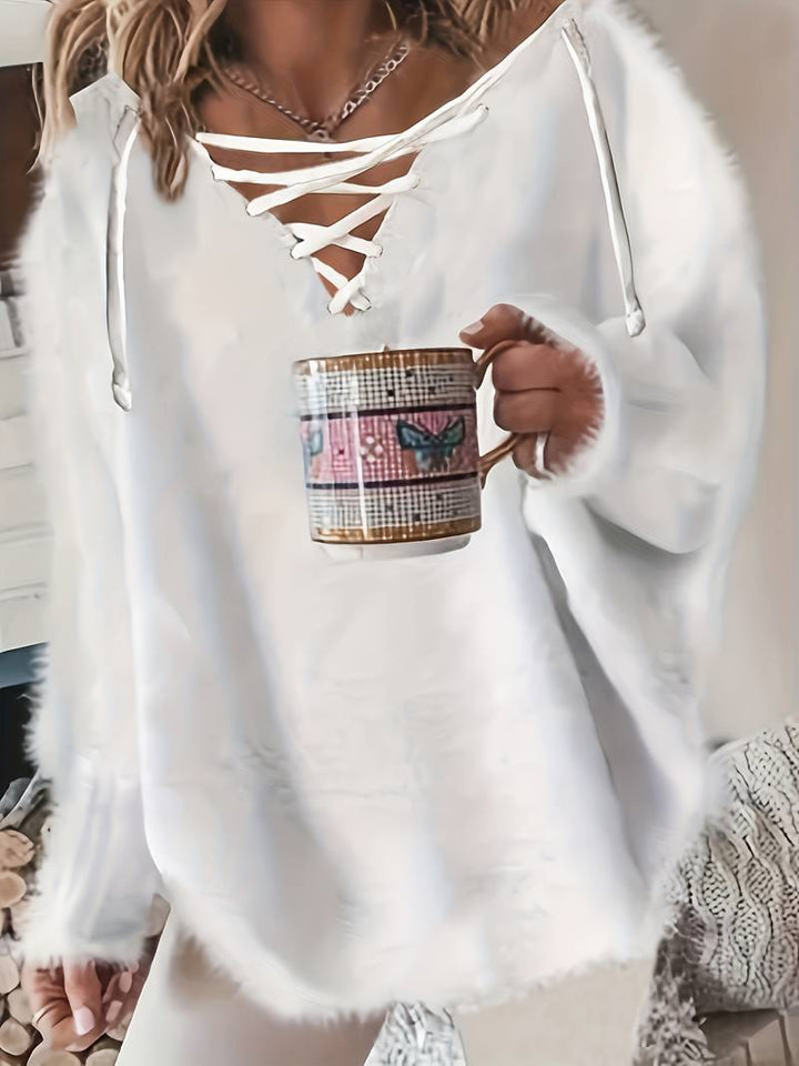 Callahan - Alkalmi Hosszú Ujjú Pulóver V-Nyakkivágással