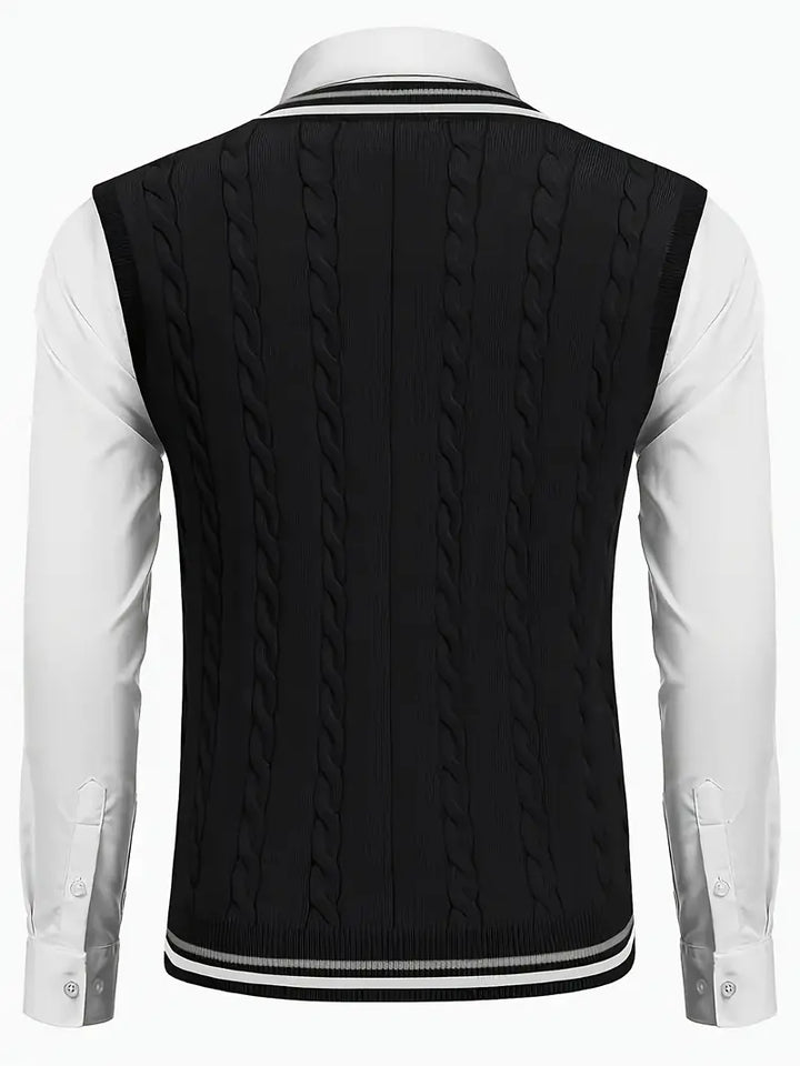 Duane - Ujjatlan, V Nyakú Kötött Pulóver