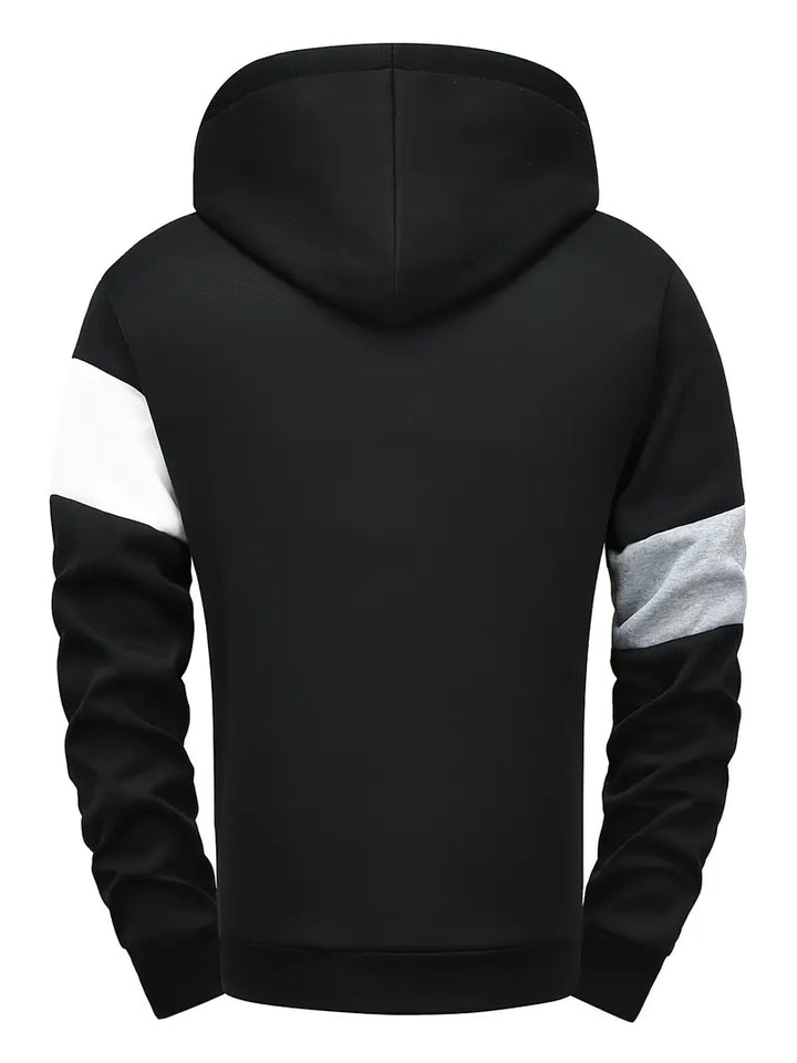 Tigran - Stílusos Foltvarrásos Kapucnis Pulóver