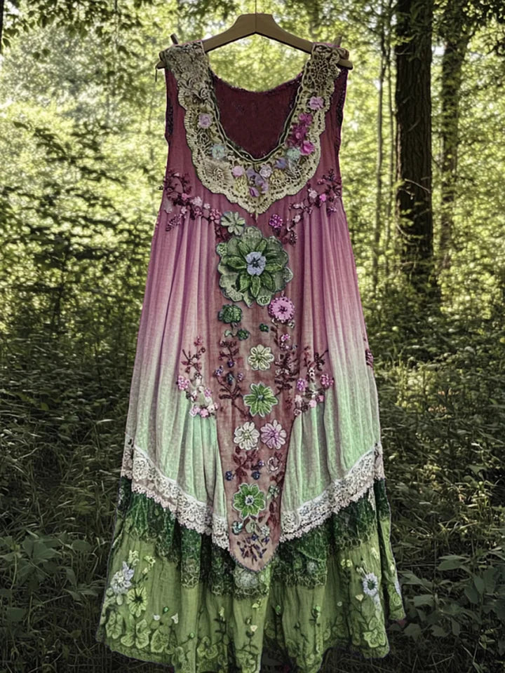 Evabella - Patchwork Művészet Lenvászon tankruha